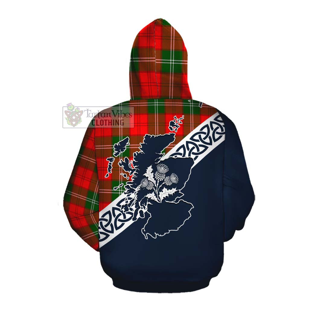 Gartshore Tartan Cotton Hoodie Featuring Thistle and Scotland Map Pullover Hoodie - Tartan Vibes Clothing