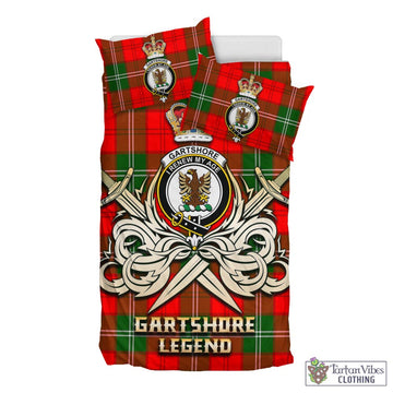 Gartshore Tartan Bedding Set with Clan Crest and the Golden Sword of Courageous Legacy