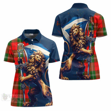 Gartshore Tartan Family Crest Women's Polo Shirt with Scottish Majestic Lion - Tartan Vibes Clothing