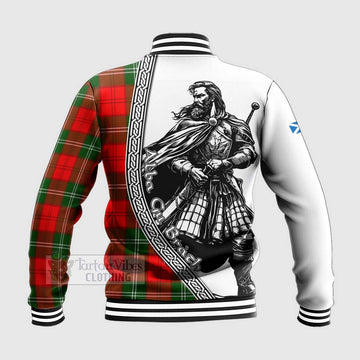 Gartshore Tartan Clan Crest Baseball Jacket with Highlander Warrior Celtic Style - Tartan Vibes Clothing