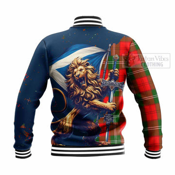 Gartshore Tartan Family Crest Baseball Jacket with Scottish Majestic Lion - Tartan Vibes Clothing