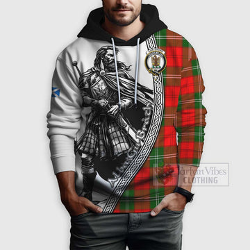 Gartshore Tartan Clan Crest Hoodie with Highlander Warrior Celtic Style - Tartan Vibes Clothing