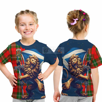 Gartshore Tartan Family Crest Kid T-Shirt with Scottish Majestic Lion - Tartan Vibes Clothing