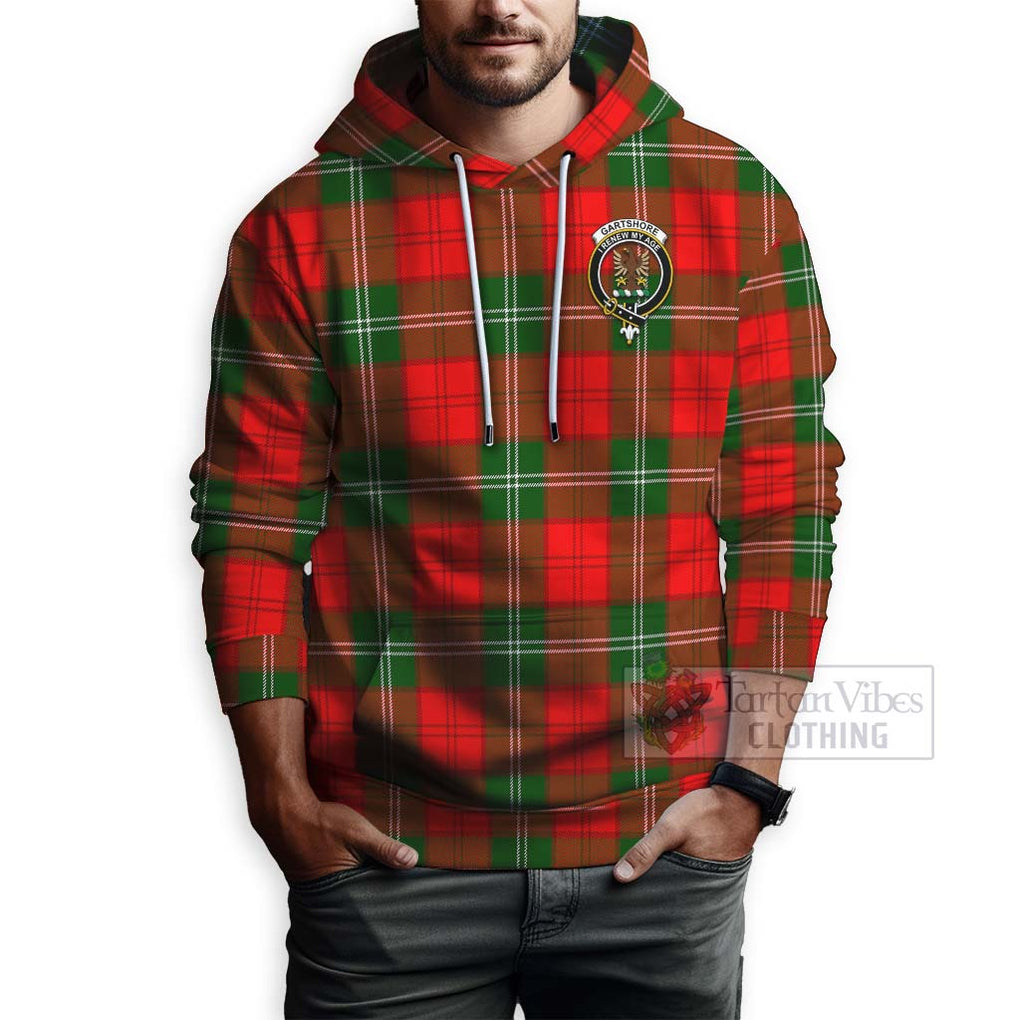 Gartshore Tartan Hoodie with Family Crest Celtic Skull Style - Tartan Vibes Clothing