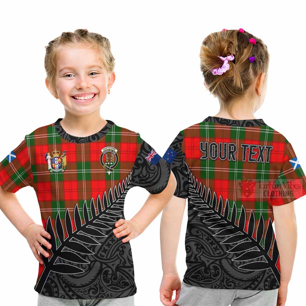Gartshore Crest Tartan Kid T-Shirt with New Zealand Silver Fern Half Style - Tartan Vibes Clothing