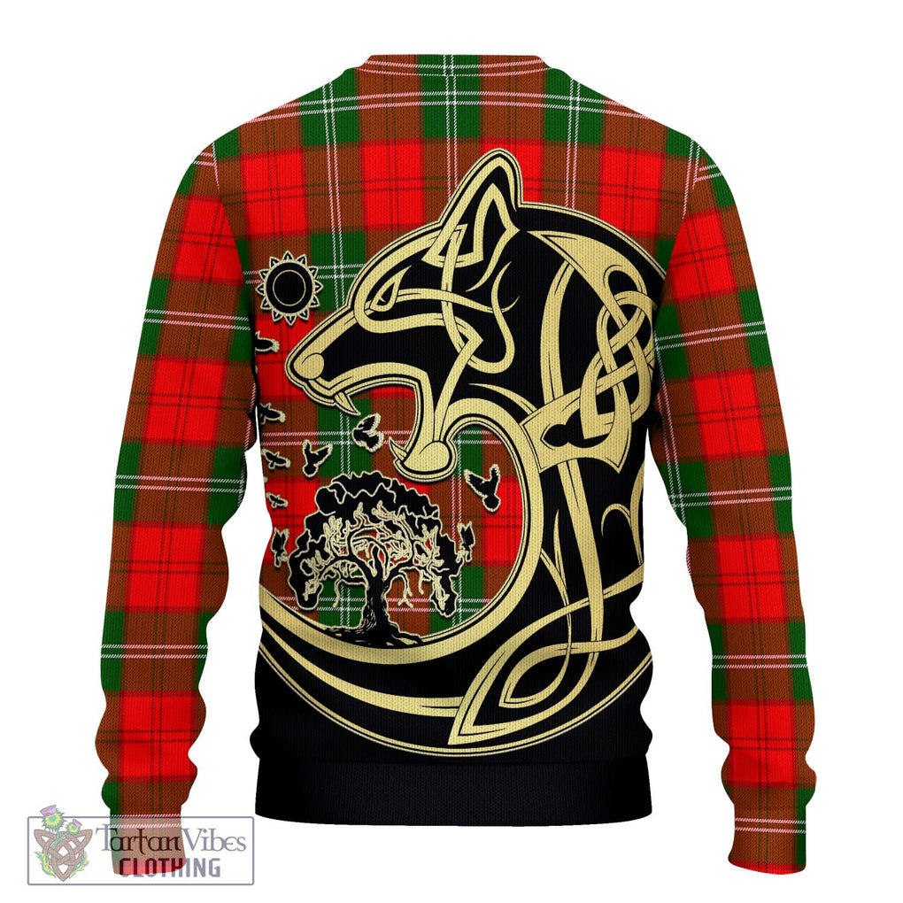 Gartshore Tartan Ugly Sweater with Family Crest Celtic Wolf Style - Tartan Vibes Clothing