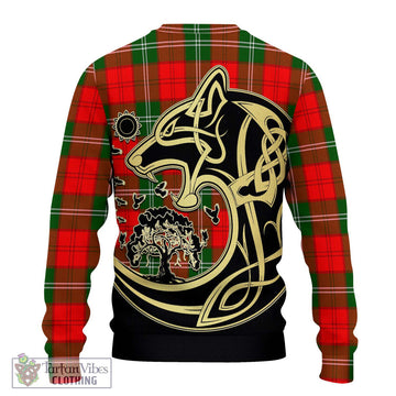 Gartshore Tartan Ugly Sweater with Family Crest Celtic Wolf Style - Tartan Vibes Clothing