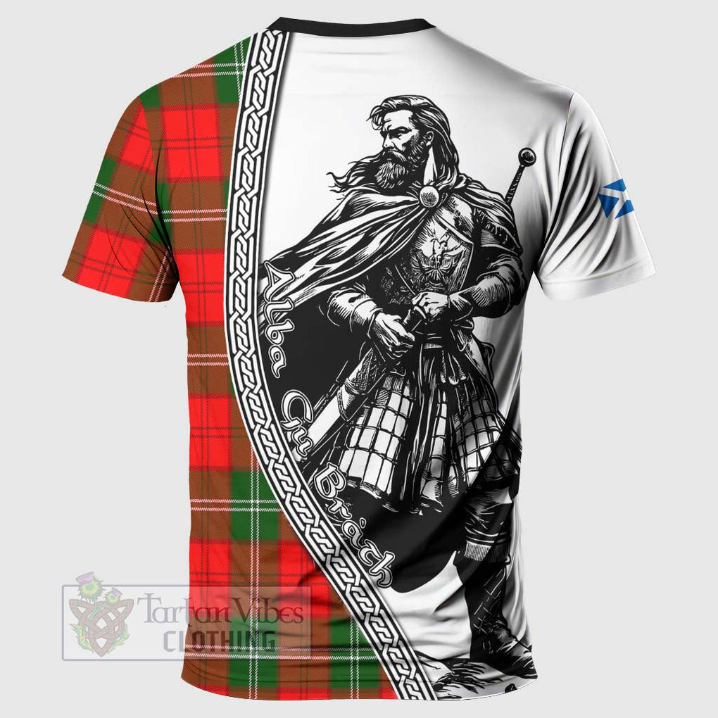 Gartshore Tartan Clan Crest T-Shirt with Highlander Warrior Celtic Style - Tartan Vibes Clothing