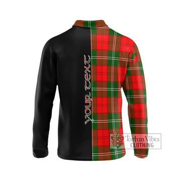 Gartshore Tartan Long Sleeve Polo Shirt with Family Crest and Half Of Me Style - Tartan Vibes Clothing