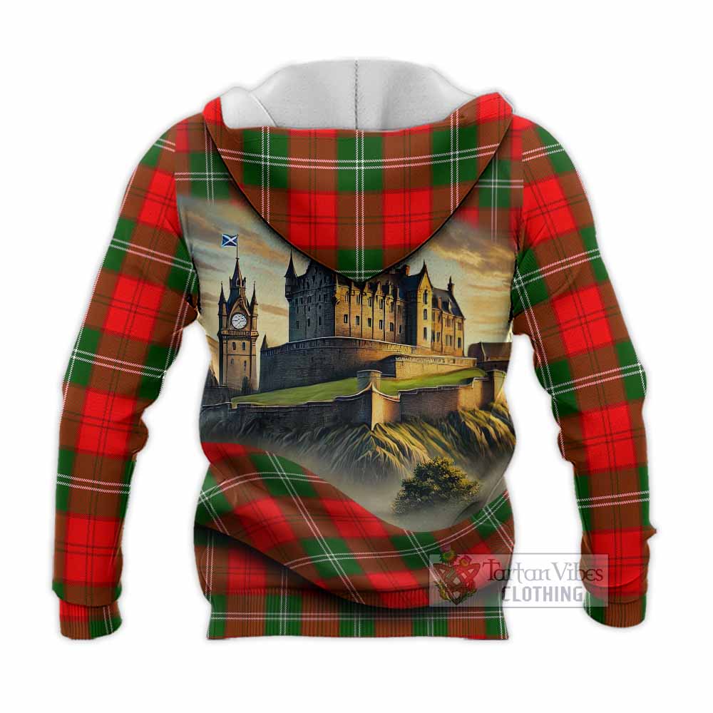 Gartshore Tartan Family Crest Knitted Hoodie with Scottish Ancient Castle Style - Tartan Vibes Clothing