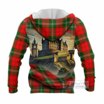 Gartshore Tartan Family Crest Knitted Hoodie with Scottish Ancient Castle Style - Tartan Vibes Clothing