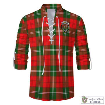 Gartshore Tartan Men's Scottish Traditional Jacobite Ghillie Kilt Shirt with Family Crest - Tartan Vibes Clothing