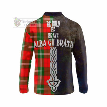 Gartshore Tartan Family Crest Long Sleeve Polo Shirt Alba Gu Brath Be Brave Lion Ancient Style - Tartan Vibes Clothing