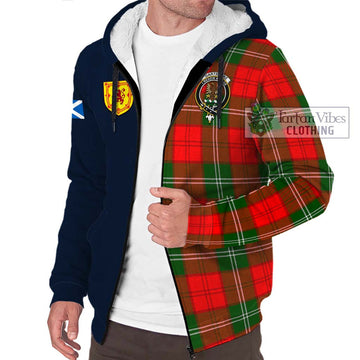 Gartshore Tartan Sherpa Hoodie Alba with Scottish Lion Royal Arm Half Style - Tartan Vibes Clothing