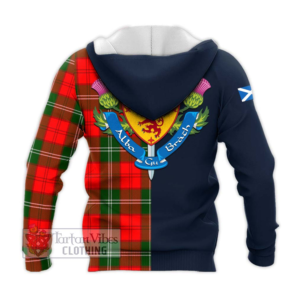 Gartshore Tartan Knitted Hoodie Alba with Scottish Lion Royal Arm Half Style - Tartan Vibes Clothing