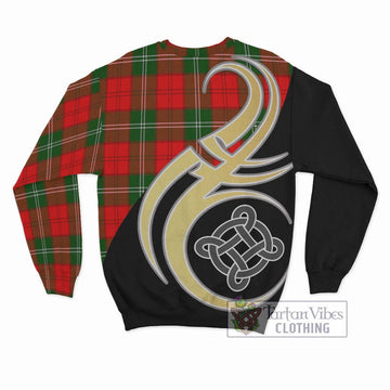 Gartshore Tartan Sweatshirt with Family Crest and Celtic Symbol Style - Tartan Vibes Clothing