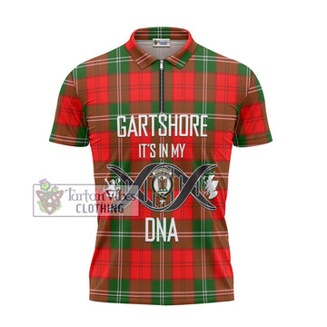 Gartshore Tartan Zipper Polo Shirt with Family Crest DNA In Me Style - Tartan Vibes Clothing