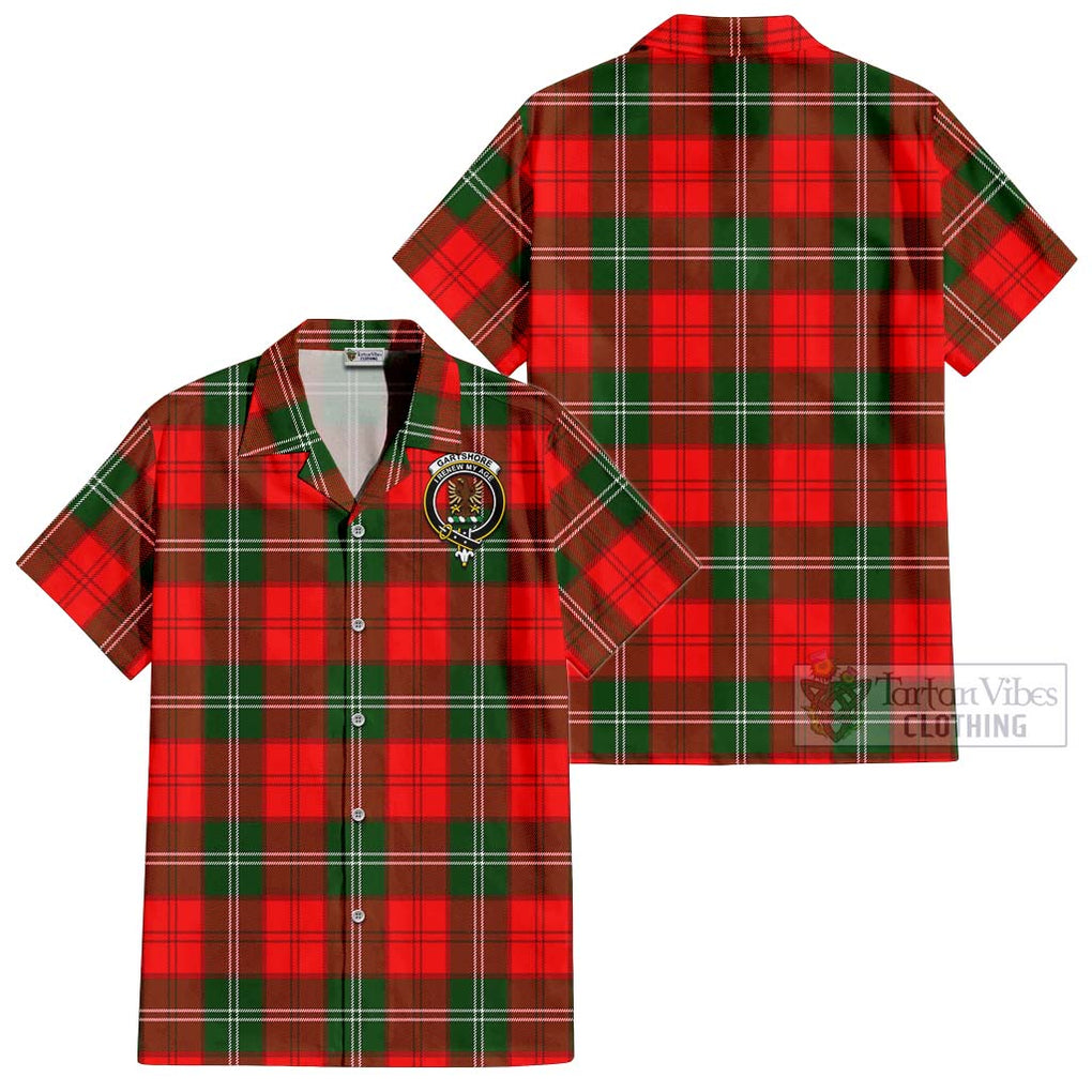 Gartshore Tartan Cotton Hawaiian Shirt with Family Crest - Tartan Vibes Clothing