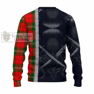Gartshore Tartan Knitted Sweater with Family Crest Cross Sword Thistle Celtic Vibes - Tartan Vibes Clothing