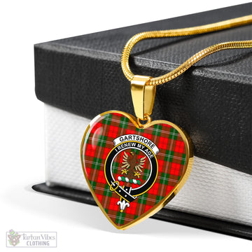 Gartshore Tartan Heart Necklace with Family Crest - Tartan Vibes Clothing