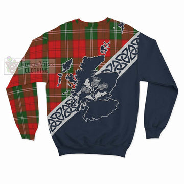 Gartshore Tartan Sweatshirt Featuring Thistle and Scotland Map - Tartan Vibes Clothing