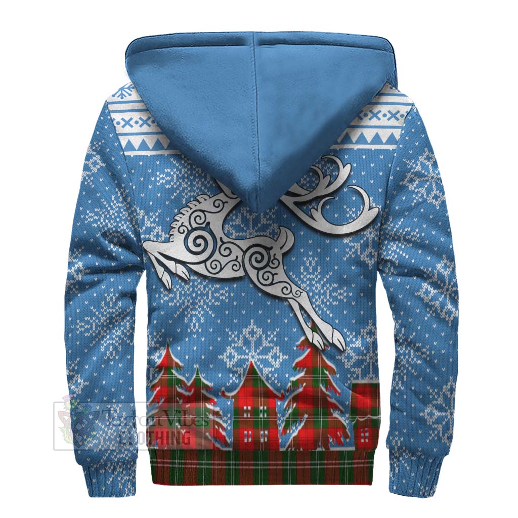 Gartshore Clan Christmas Sherpa Hoodie Celtic Reindeer Style - Tartan Vibes Clothing
