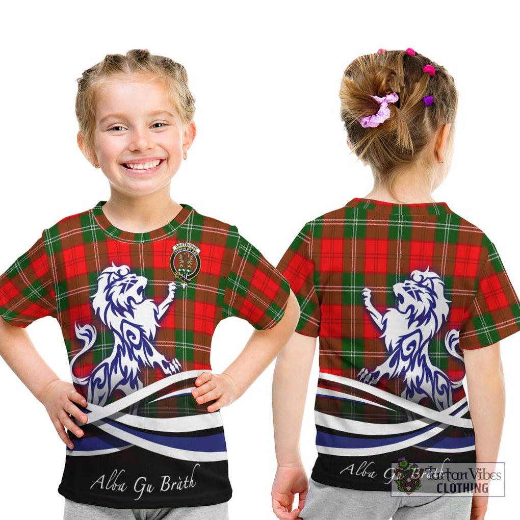 Gartshore Tartan Kid T-Shirt with Alba Gu Brath Regal Lion Emblem - Tartan Vibes Clothing