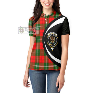 Gartshore Tartan Women's Polo Shirt with Family Crest Circle Style - Tartan Vibes Clothing