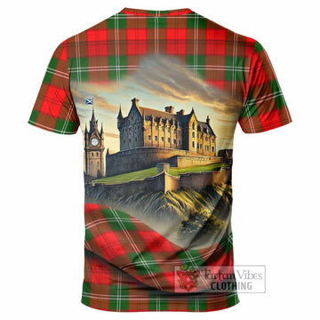 Gartshore Tartan Family Crest T-Shirt with Scottish Ancient Castle Style