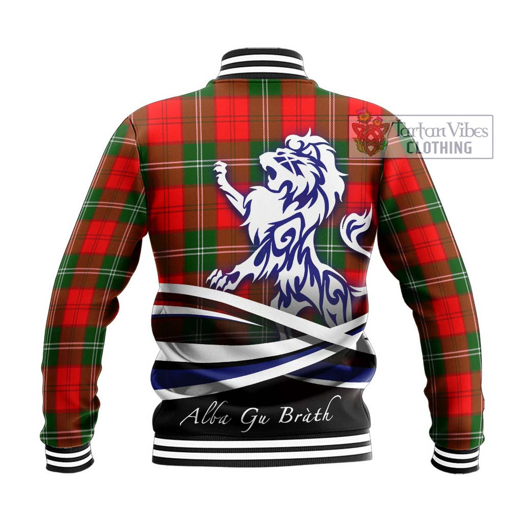 Gartshore Tartan Baseball Jacket with Alba Gu Brath Regal Lion Emblem - Tartan Vibes Clothing