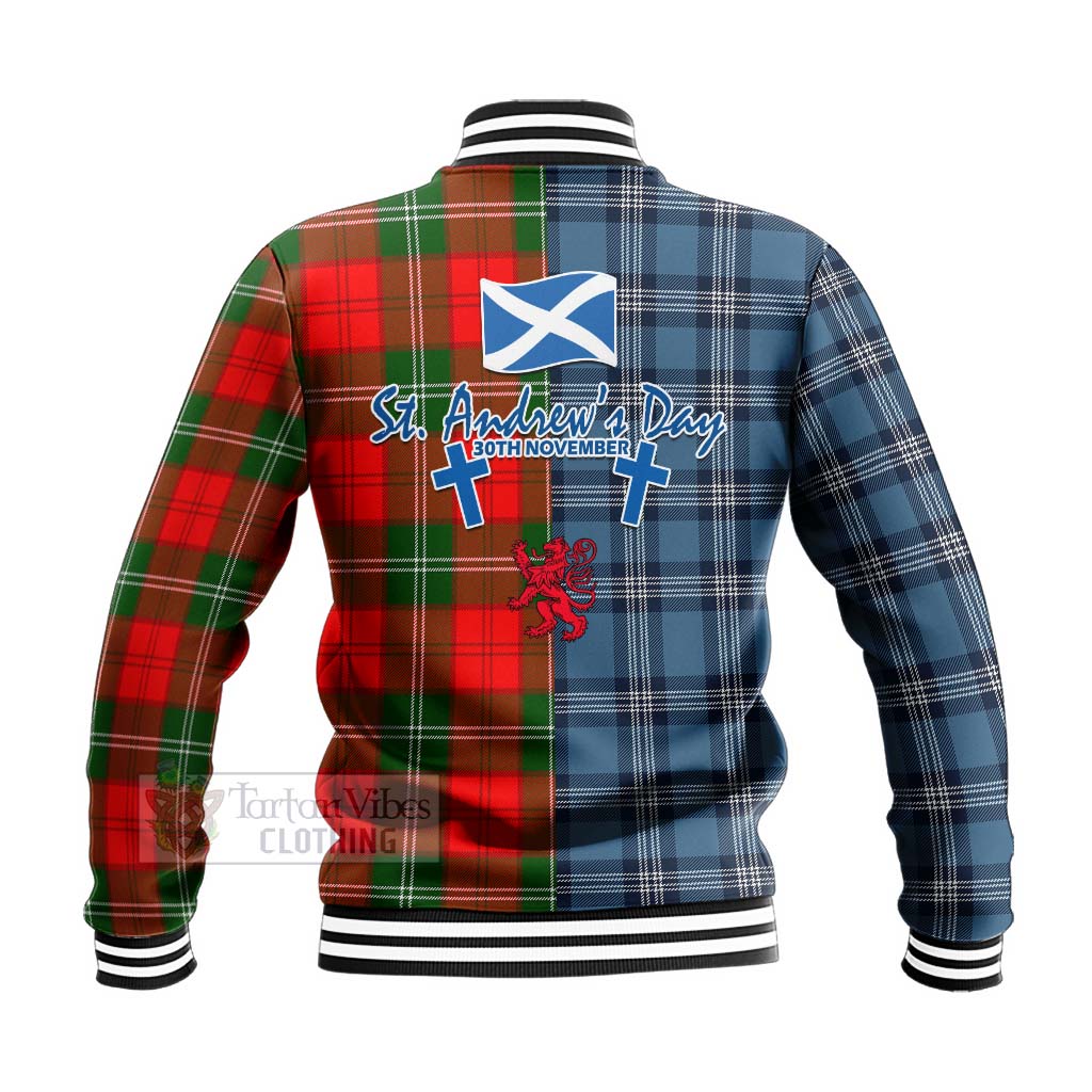 Gartshore Tartan Baseball Jacket Happy St. Andrew's Day Half Tartan Style - Tartan Vibes Clothing