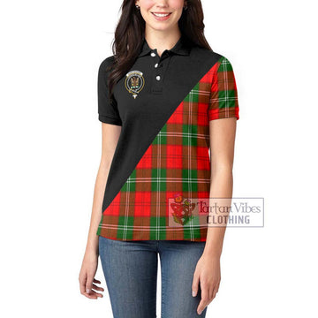 Gartshore Tartan Women's Polo Shirt with Family Crest and Military Logo Style - Tartan Vibes Clothing