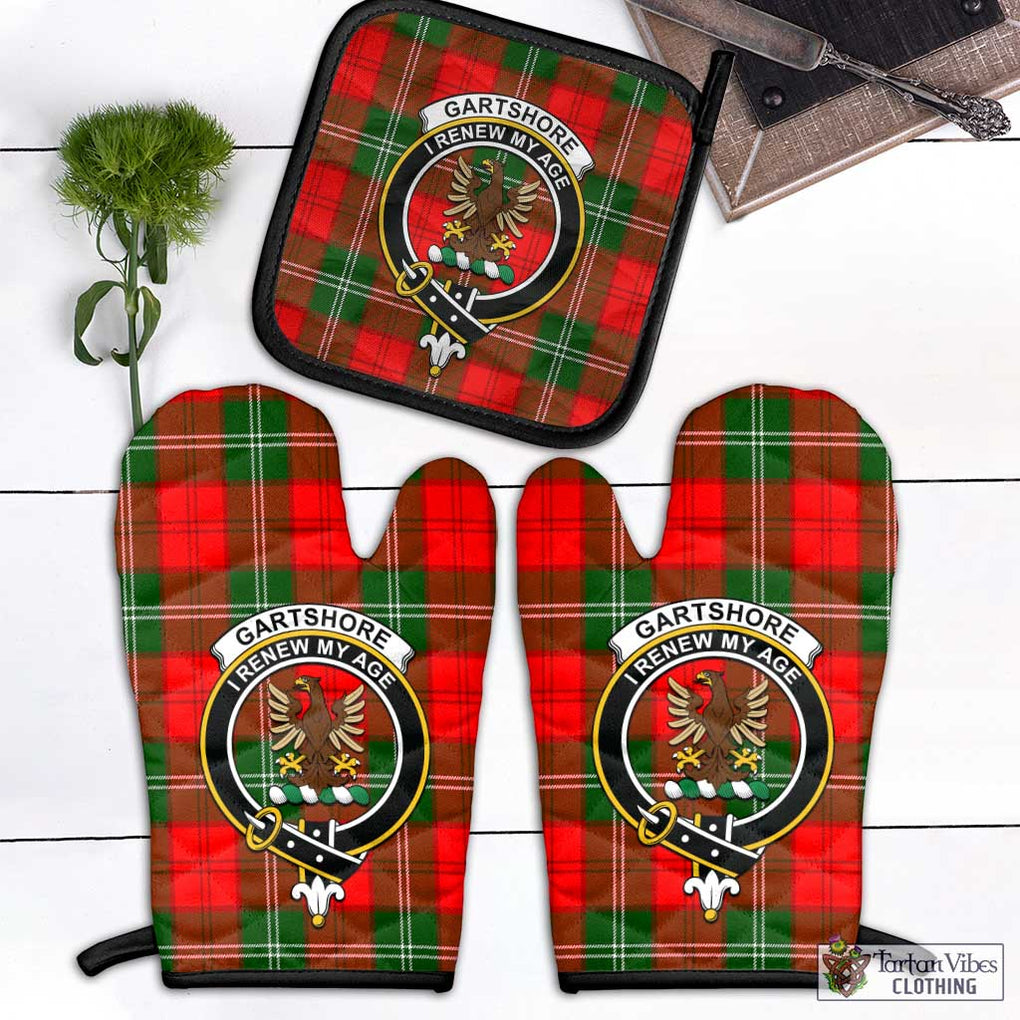 Gartshore Tartan Combo Oven Mitt & Pot-Holder with Family Crest - Tartan Vibes Clothing