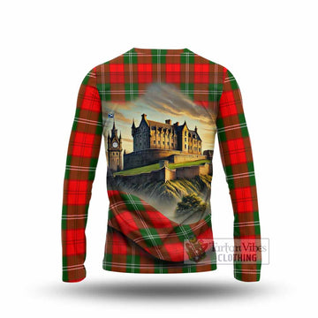 Gartshore Tartan Family Crest Long Sleeve T-Shirt with Scottish Ancient Castle Style - Tartan Vibes Clothing