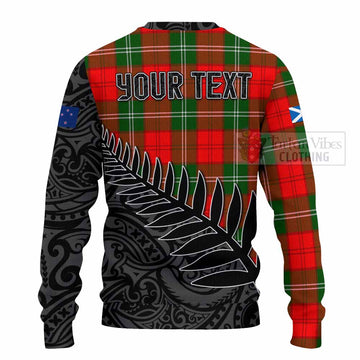 Tartan Vibes Clothing Gartshore Crest Tartan Knitted Sweater with New Zealand Silver Fern Half Style