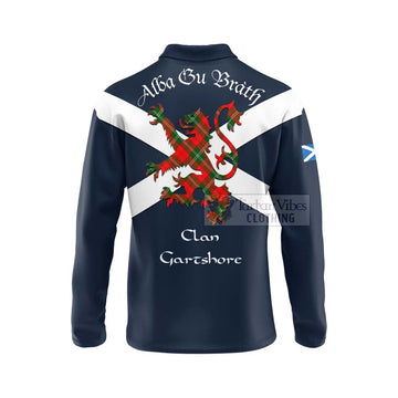 Gartshore Tartan Lion Rampant Long Sleeve Polo Shirt Proudly Display Your Heritage with Alba Gu Brath and Clan Name - Tartan Vibes Clothing