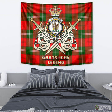 Gartshore Tartan Tapestry with Clan Crest and the Golden Sword of Courageous Legacy - Tartan Vibes Clothing