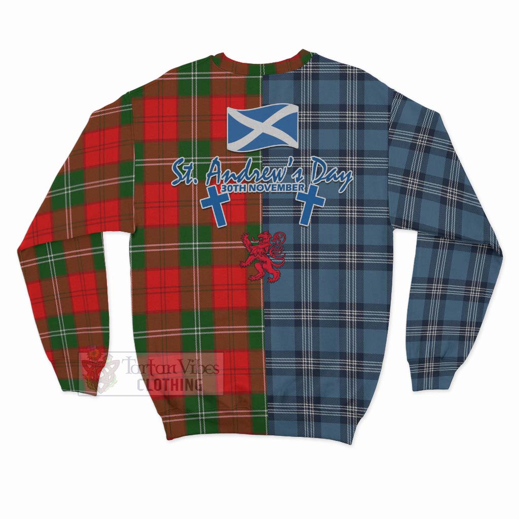Gartshore Tartan Sweatshirt Happy St. Andrew's Day Half Tartan Style - Tartan Vibes Clothing
