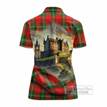 Gartshore Tartan Family Crest Women's Polo Shirt with Scottish Ancient Castle Style - Tartan Vibes Clothing