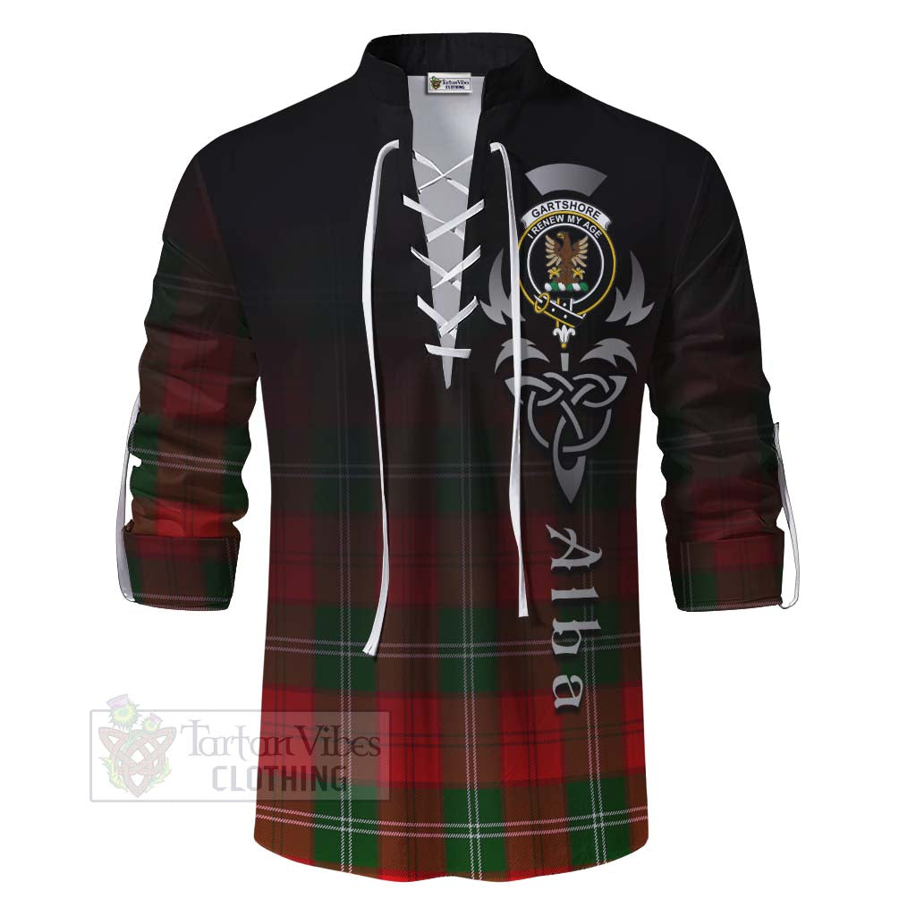 Gartshore Tartan Ghillie Kilt Shirt Featuring Alba Gu Brath Family Crest Celtic Inspired - Tartan Vibes Clothing