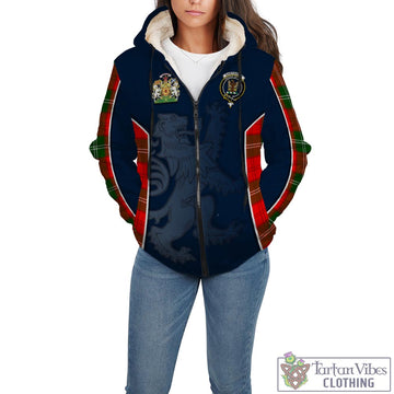 Gartshore Tartan Sherpa Hoodie with Family Crest and Lion Rampant Vibes Sport Style