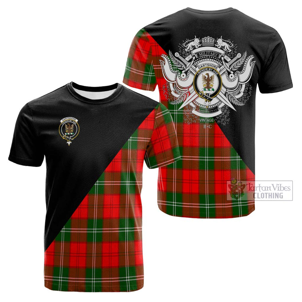 Gartshore Tartan Cotton T-shirt with Family Crest and Military Logo Style Kid's Shirt - Tartan Vibes Clothing