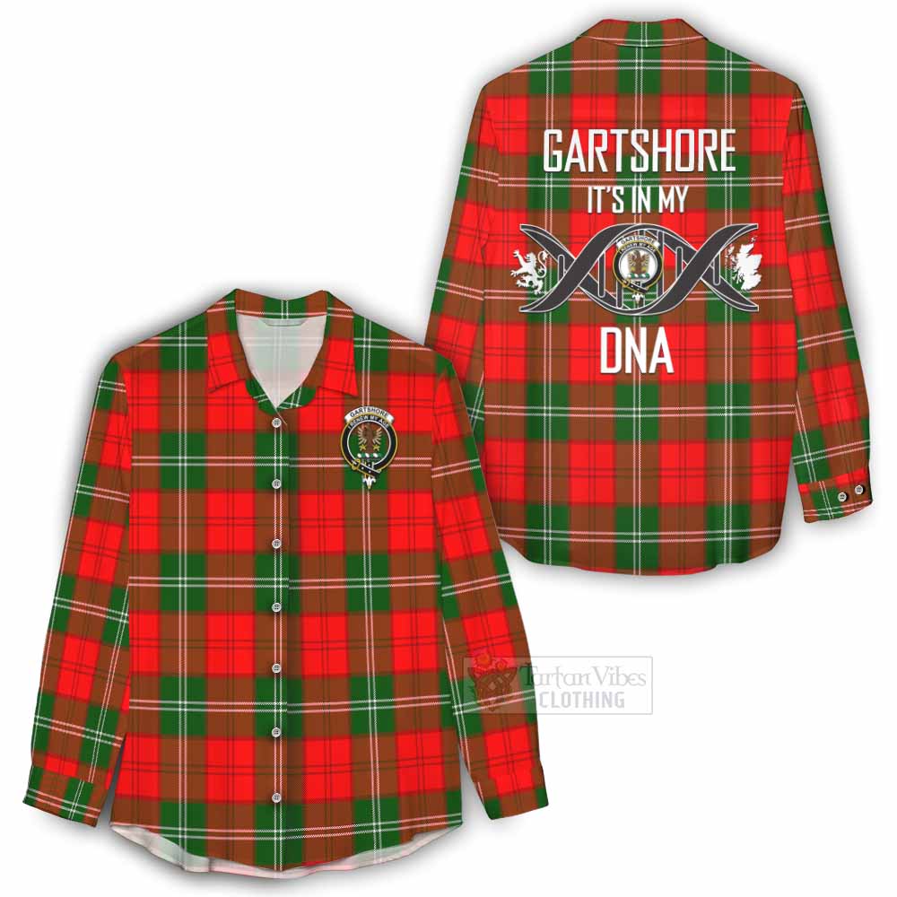 Gartshore Tartan Women's Casual Shirt with Family Crest DNA In Me Style - Tartan Vibes Clothing