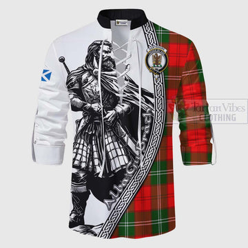Gartshore Tartan Clan Crest Ghillie Kilt Shirt with Highlander Warrior Celtic Style - Tartan Vibes Clothing