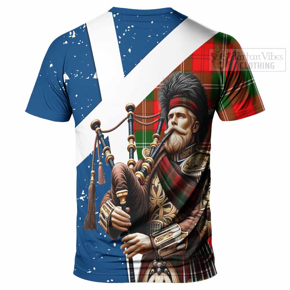 Tartan Vibes Clothing Gartshore Tartan T-Shirt with Family Crest Scottish Bagpiper Vibes