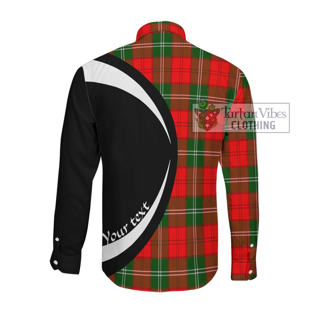 Gartshore Tartan Long Sleeve Button Up with Family Crest Circle Style Men's Shirt - Tartan Vibes Clothing