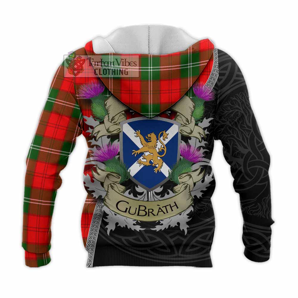 Gartshore Tartan Family Crest Knitted Hoodie Lion Rampant Royal Thistle Shield Celtic Inspired - Tartan Vibes Clothing