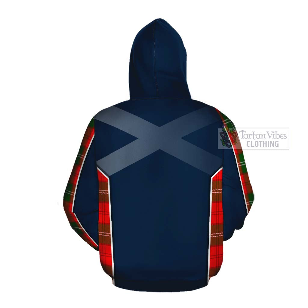 Tartan Vibes Clothing Gartshore Tartan Cotton Hoodie with Family Crest and Scottish Thistle Vibes Sport Style