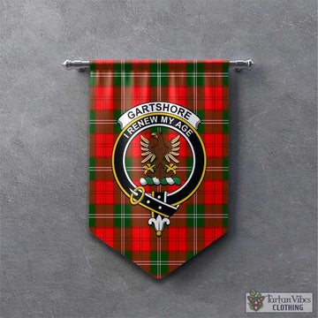 Gartshore Tartan Gonfalon, Tartan Banner with Family Crest - Tartan Vibes Clothing