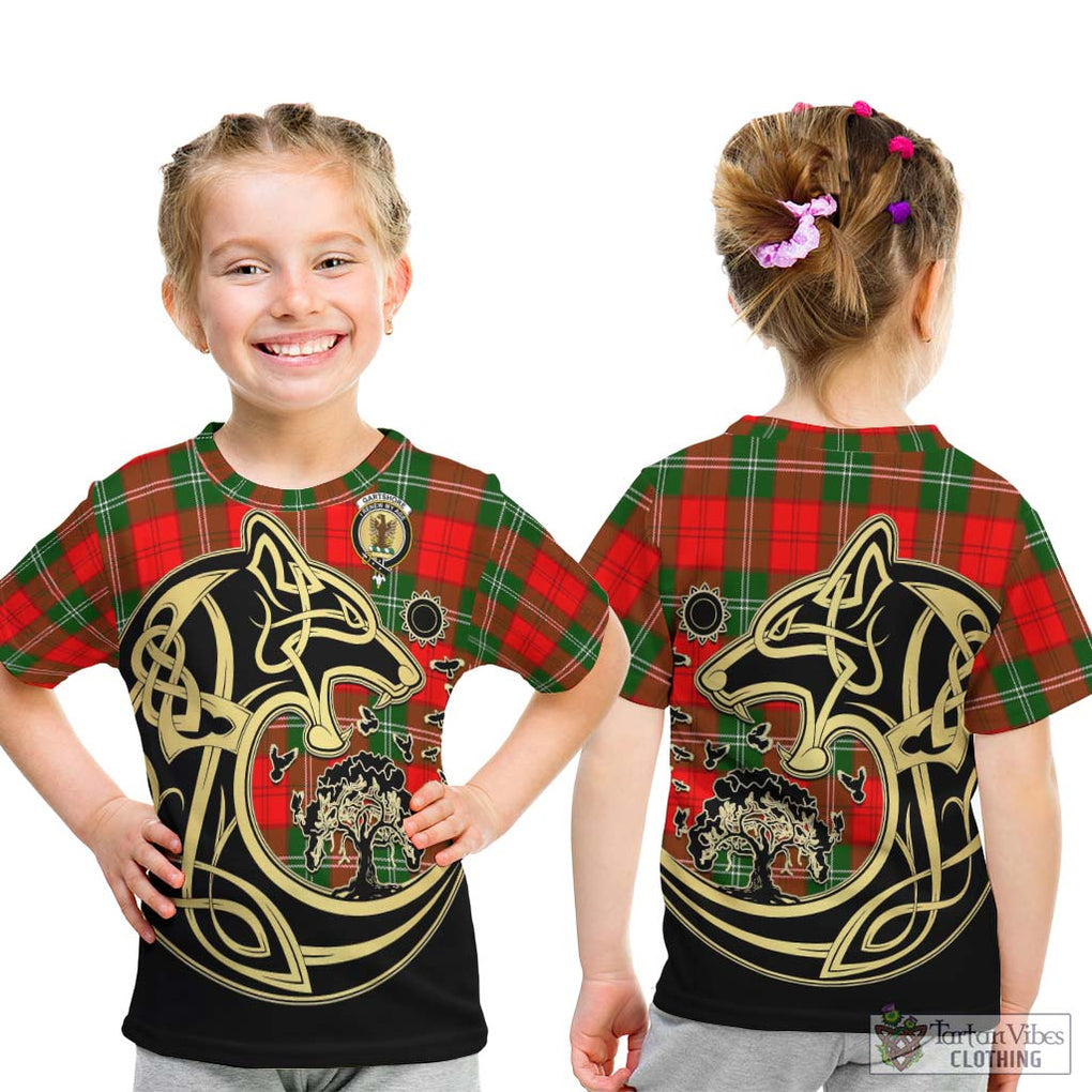 Gartshore Tartan Kid T-Shirt with Family Crest Celtic Wolf Style - Tartan Vibes Clothing